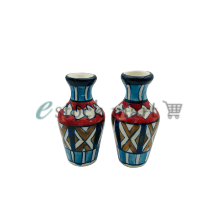 Vase Set Blue Pottery Decoration-SU48
