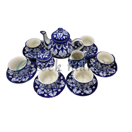 Tea Set Blue Pottery Decoration -SUB57