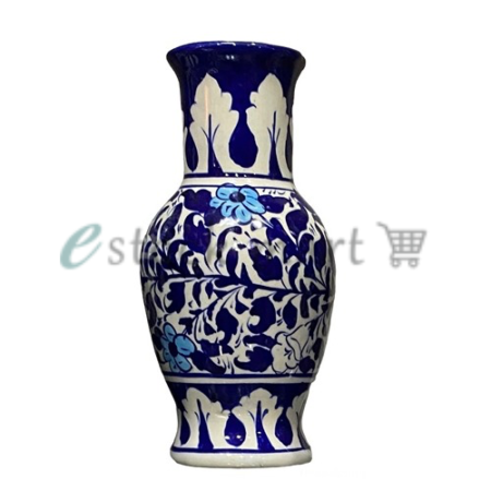 Vase Medium 5x8 inch Blue Pottery Decoration -SUB74